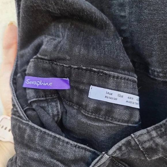 Seraphine Maternity Overalls Black Denim size 10 - Picture 4 of 10